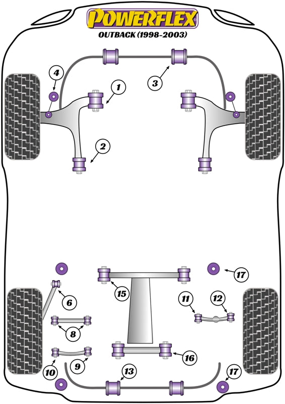 Powerflex Rear Diff Front Mounting Bush for Subaru Outback (98-03)