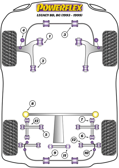 Powerflex Black Rear Lateral Link Bush for Subaru Legacy BD/BG (93-99)