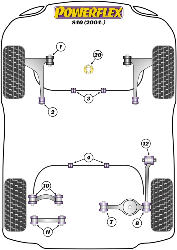 Powerflex Torque Mount Bracket & Bush (Fast Road/Track) for Volvo S40 (04-12)