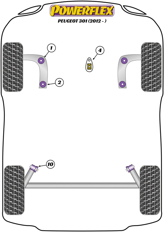 Powerflex Front Arm Rear Bush for Peugeot 301 (12-)