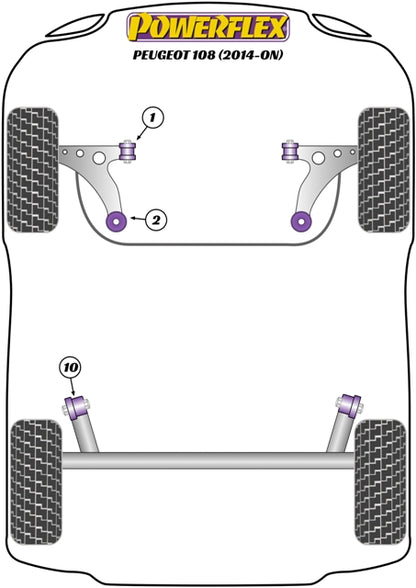 Powerflex Rear Beam Bush for Peugeot 108 (14-)