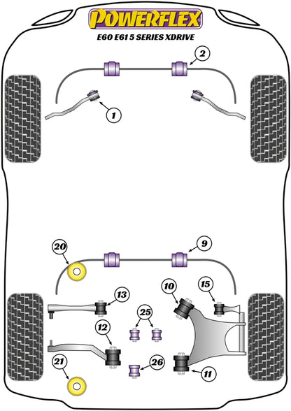 Powerflex Rear Anti Roll Bar Mount Bush for BMW 5 Series E60/E61 xDrive (03-10)
