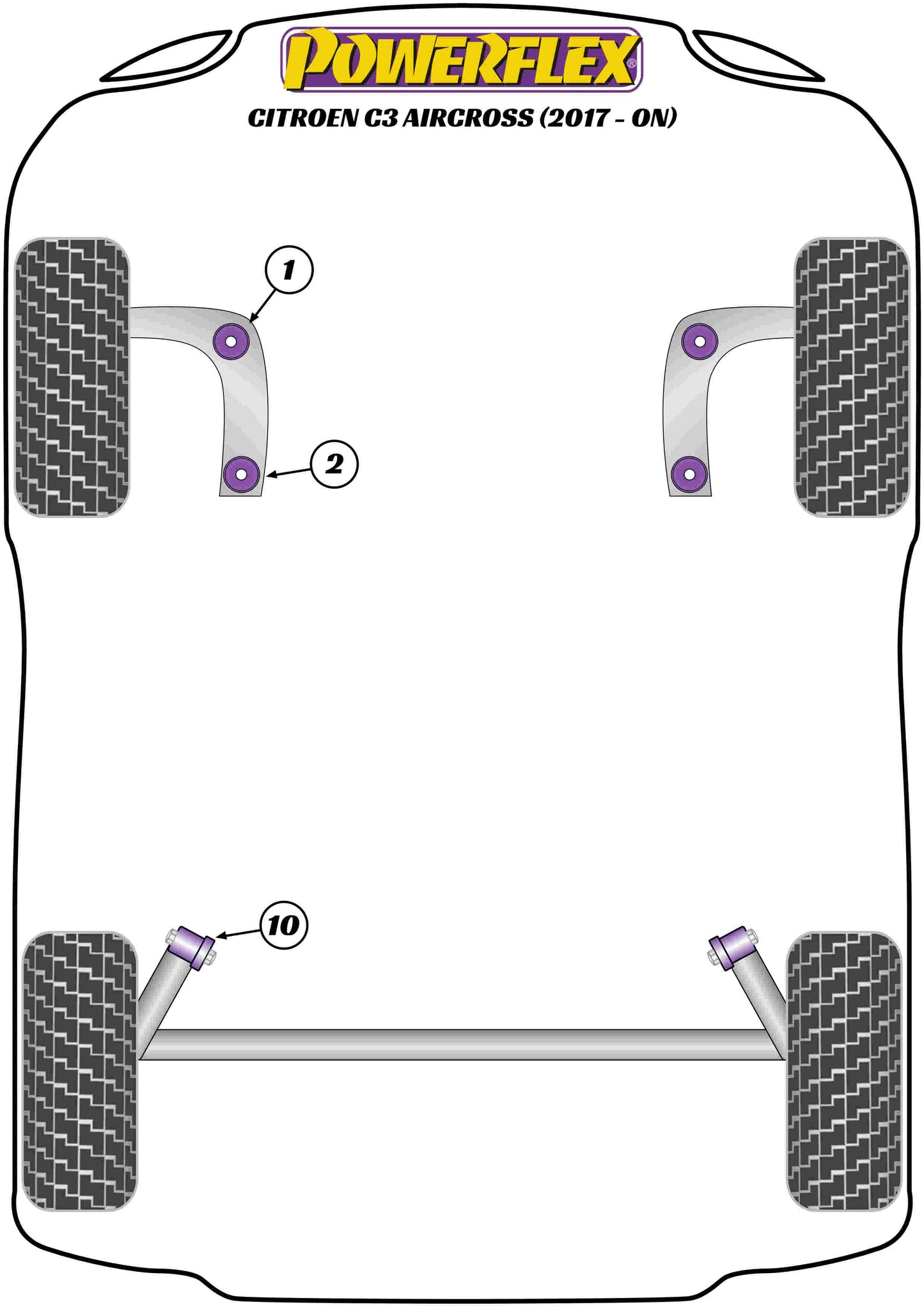 Powerflex Front Arm Front Bush for Citroen C3 Aircross (17-)