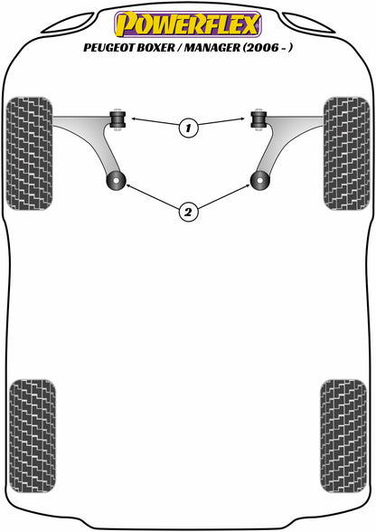 Powerflex Front Wishbone Rear Bush for Peugeot Boxer (06-)