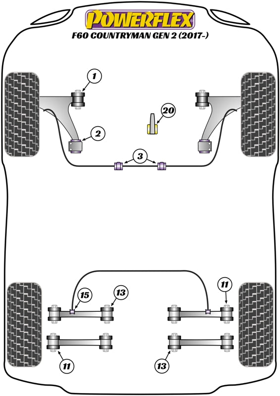 Powerflex Black Rear Lower Lateral Arm Outer Bush for Mini F60 Countryman (17-)