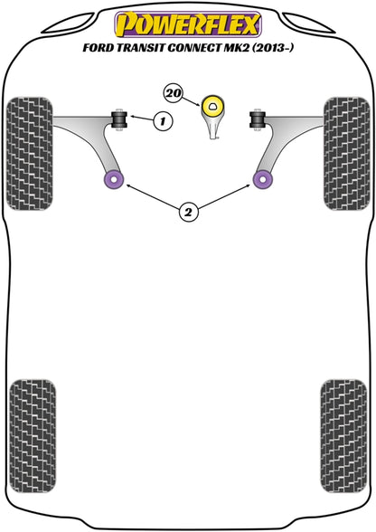 Powerflex Anti Lift & Caster Offset Kit for Ford Transit Connect Mk2 (13-)
