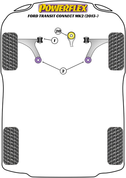 Powerflex Front Lower Wishbone Rear Bush for Ford Transit Connect Mk2 (13-)