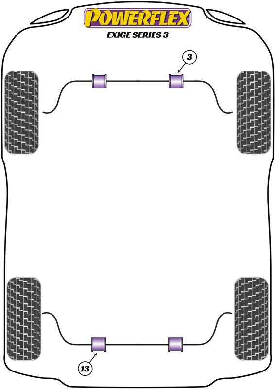 Powerflex Rear Anti Roll Bar Bush for Lotus Exige Series 3 (12-16)