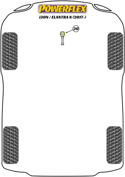 Powerflex Black Lower Torque Mount Bush for Hyundai i30N / Elantra N (17-)
