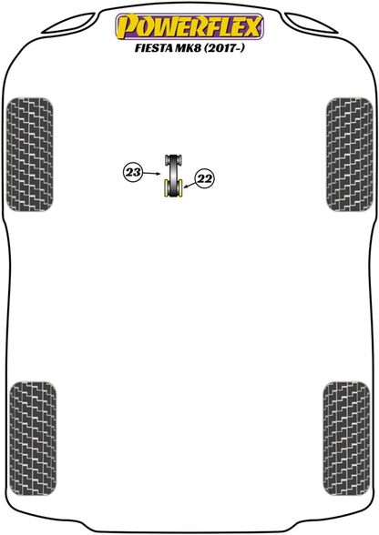 Powerflex Lower Torque Mount Large Bush Insert for Ford Fiesta Mk8 (17-)