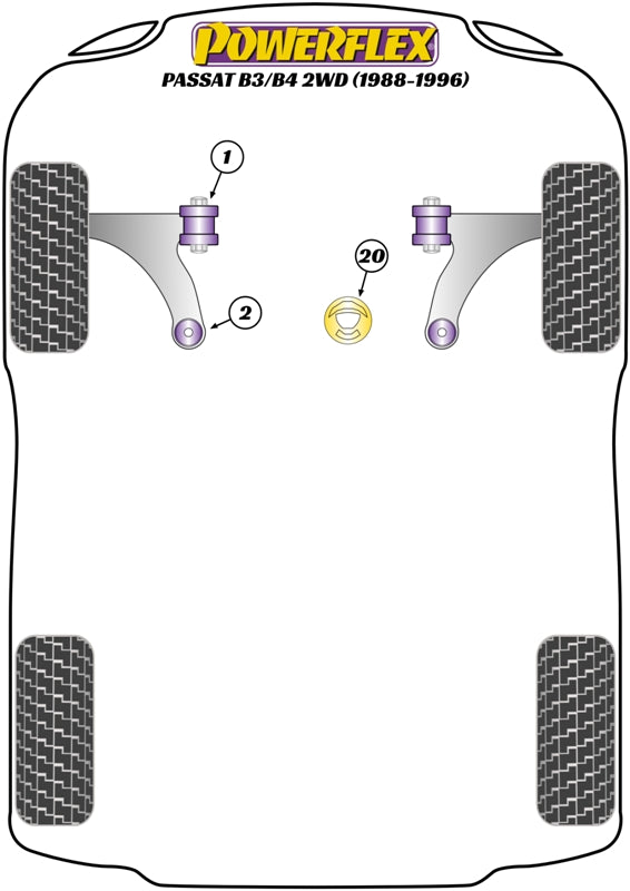 Powerflex Front Lower Engine Mounting Bush & Inserts for VW Passat B3/B4 (88-96)