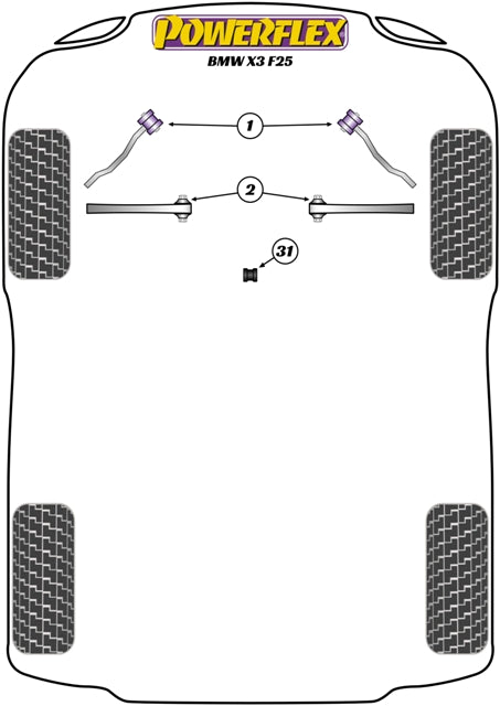 Powerflex Front Control Arm to Chassis Bush (Camber Adjustable) for BMW X3 F25