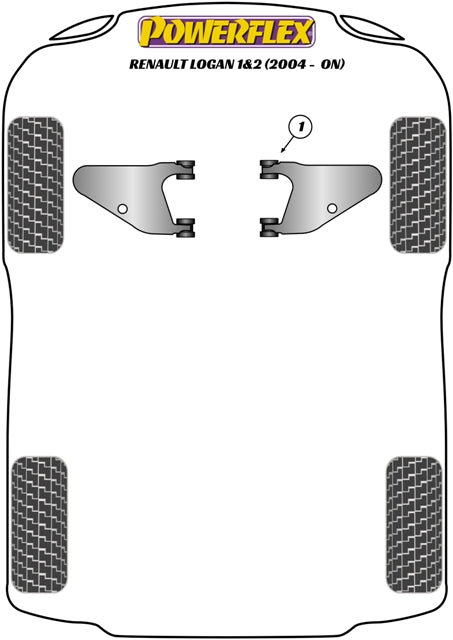 Powerflex Front Lower Wishbone Bush for Renault Logan I & II inc Stepway (04-)