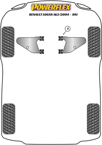 Powerflex Front Lower Wishbone Bush for Renault Logan I & II inc Stepway (04-)