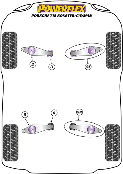 Powerflex Track Control Arm & Bush Kit for Porsche 718 Boxster/Cayman PF57K-1001