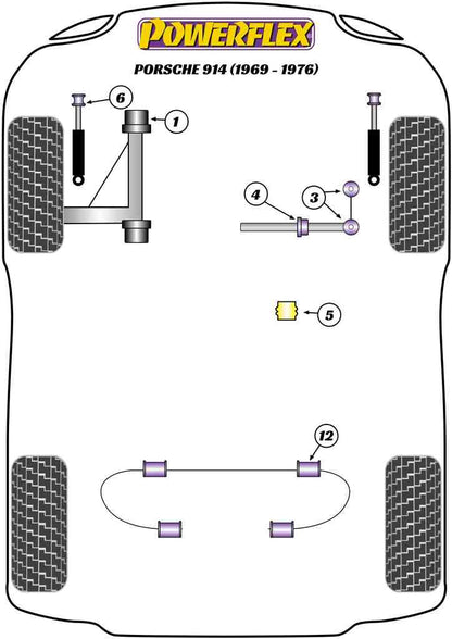 Powerflex Black Steering Column Bearing Support Bush for Porsche 914 (70-76)