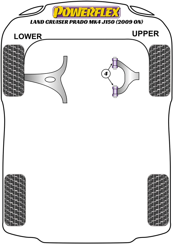 Powerflex Front Upper Control Arm Bush for Toyota Land Cruiser Prado (09-)