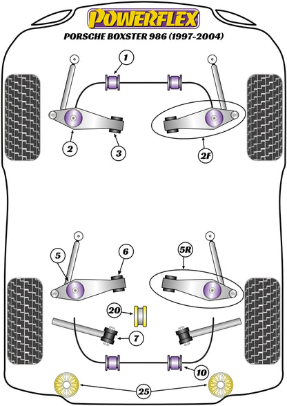Powerflex Black Track Control Arm & Bush Kit for Porsche 986 Boxster (97-04)