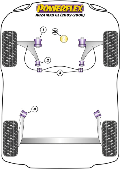 Powerflex Rear Beam Mounting Bush for Seat Ibiza Mk3 6L (02-08)