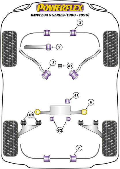 Powerflex Rear Beam Mount Bush for BMW 5 Series E34 (88-96)