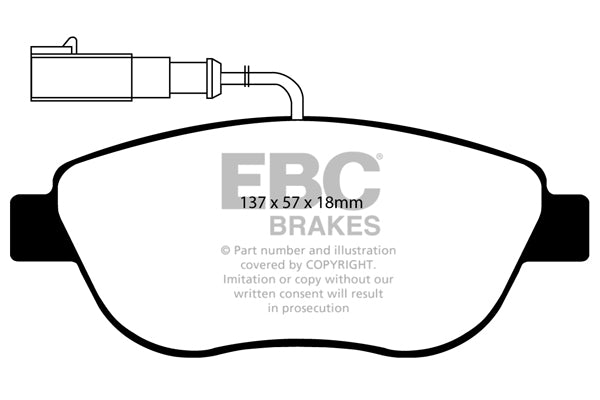 EBC Yellowstuff Front Brake Pads - DP41383/2R