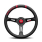 Momo Drifting Steering Wheel - Black Leather Red Inserts 330mm 90mm Dish