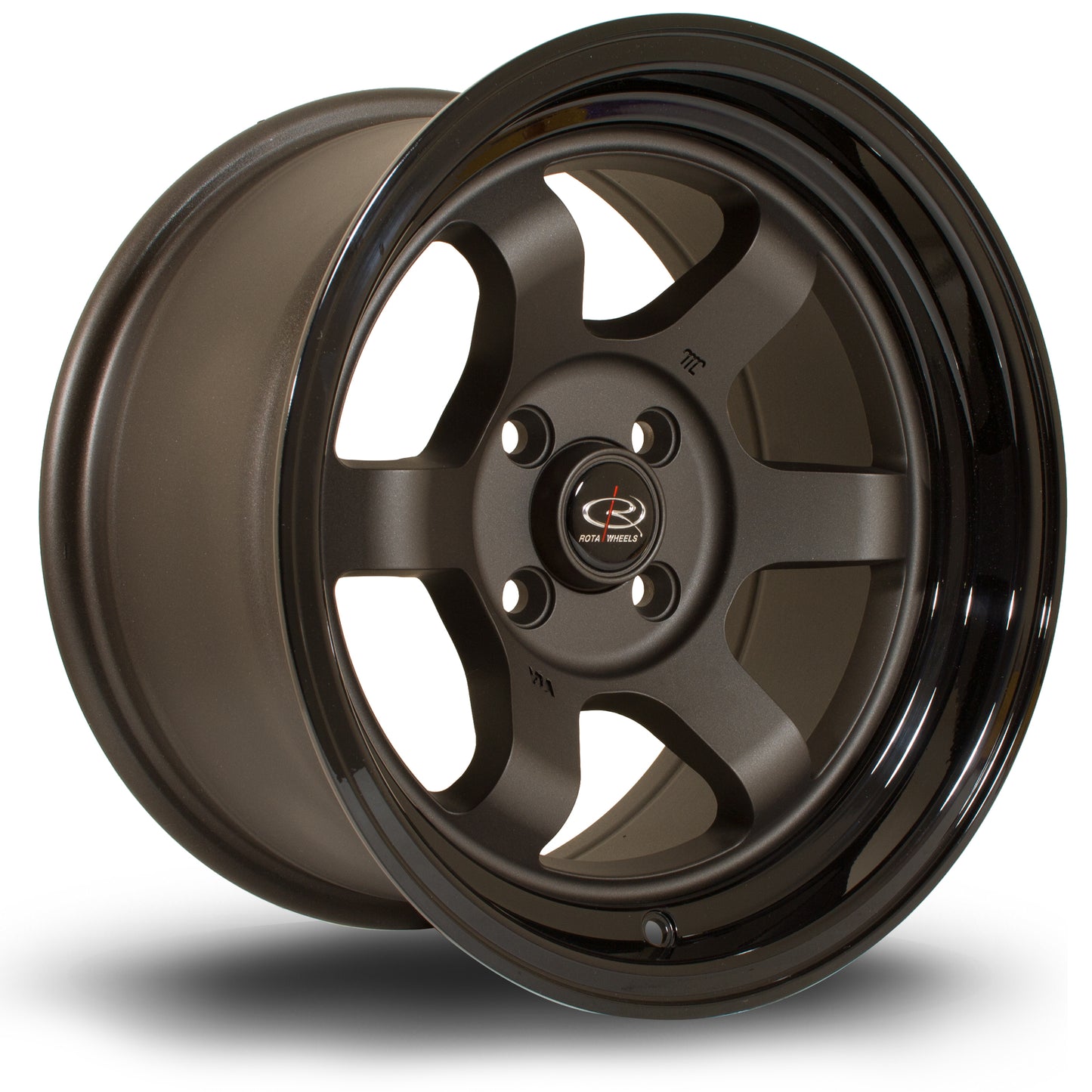 Rota Grid Max Alloy Wheels - 15x8 | 4x100 | ET0 | Flat Gunmetal/Gloss Black Lip