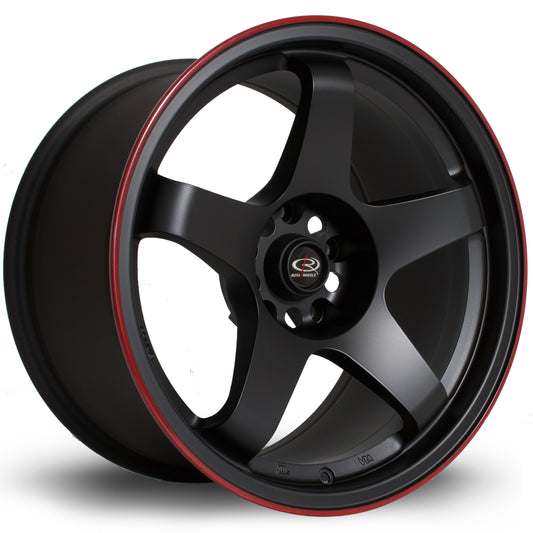 Rota GTR Alloy Wheels - 17x9.5 | 5x114 | ET30 | Flat Black/Red Lip