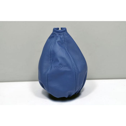 Personal Leather Gear Gaiter - Blue Leather with Blue Stitching