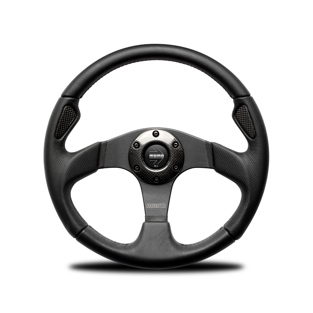 Momo Jet Steering Wheel - Black Leather 320mm