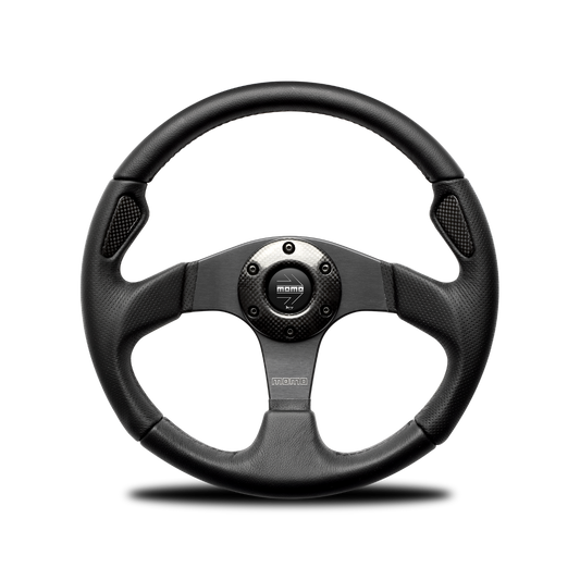 Momo Jet Steering Wheel - Black Leather 350mm