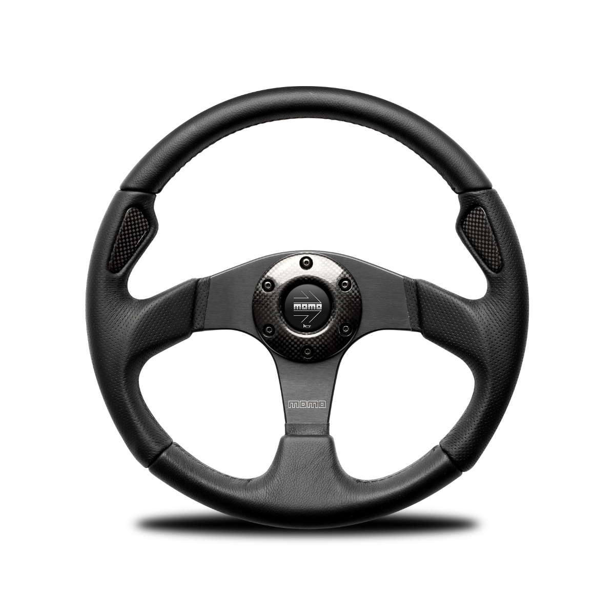 Momo Jet Steering Wheel - Black Leather 350mm