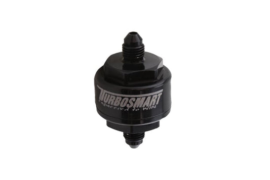 Turbosmart Billet Turbo Oil Feed Filter 44um AN-4 - Black