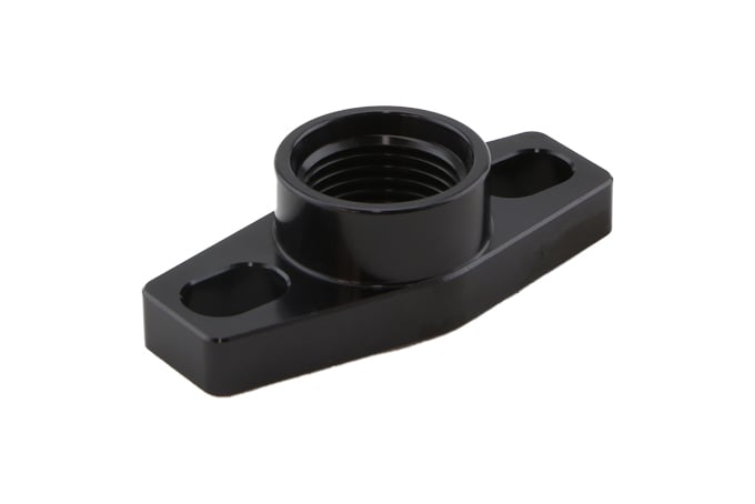 Turbosmart Billet Turbo Drain adapter with Silicon O-ring. 38 - 44mm slotted hole centre - small frame universal fit