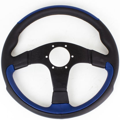 Nardi Leader Black/Blue Leather Steering Wheel 350mm with Black Spokes