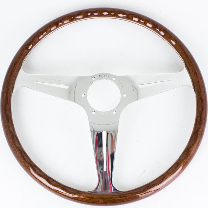 Nardi Classic Wood Steering Wheel 340mm with Polished Spokes