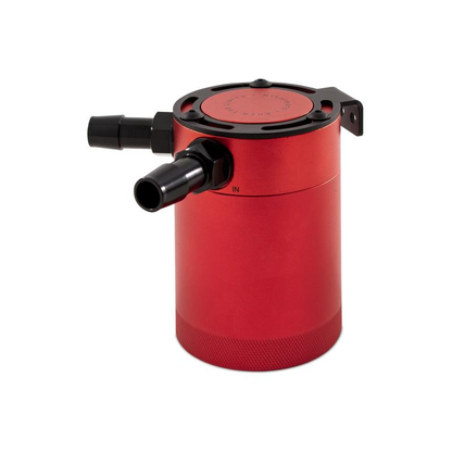 Mishimoto Universal Compact Baffled Oil Catch Can Kit 2-Port (Red)