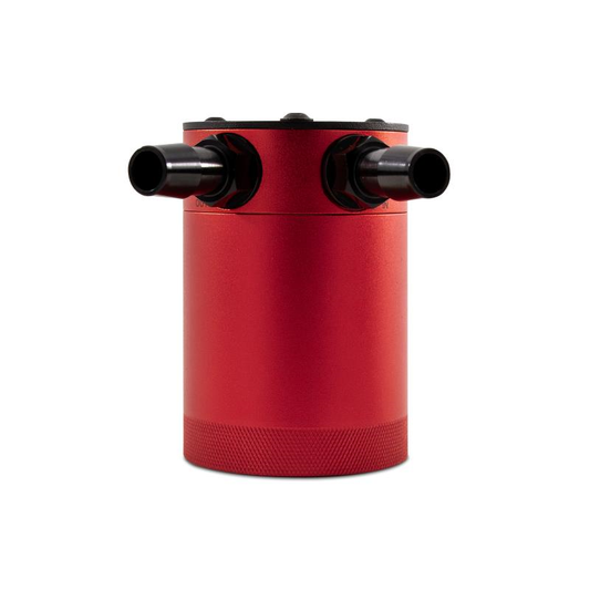 Mishimoto Universal Compact Baffled Oil Catch Can Kit 2-Port (Red)