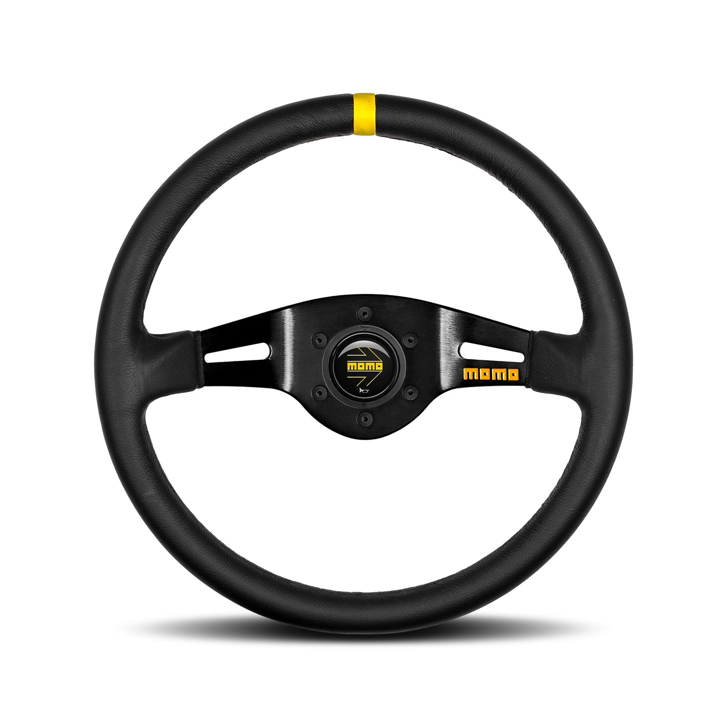 MOMO Mod. 03 Steering Wheel - Black Spoke/Black Leather 350mm