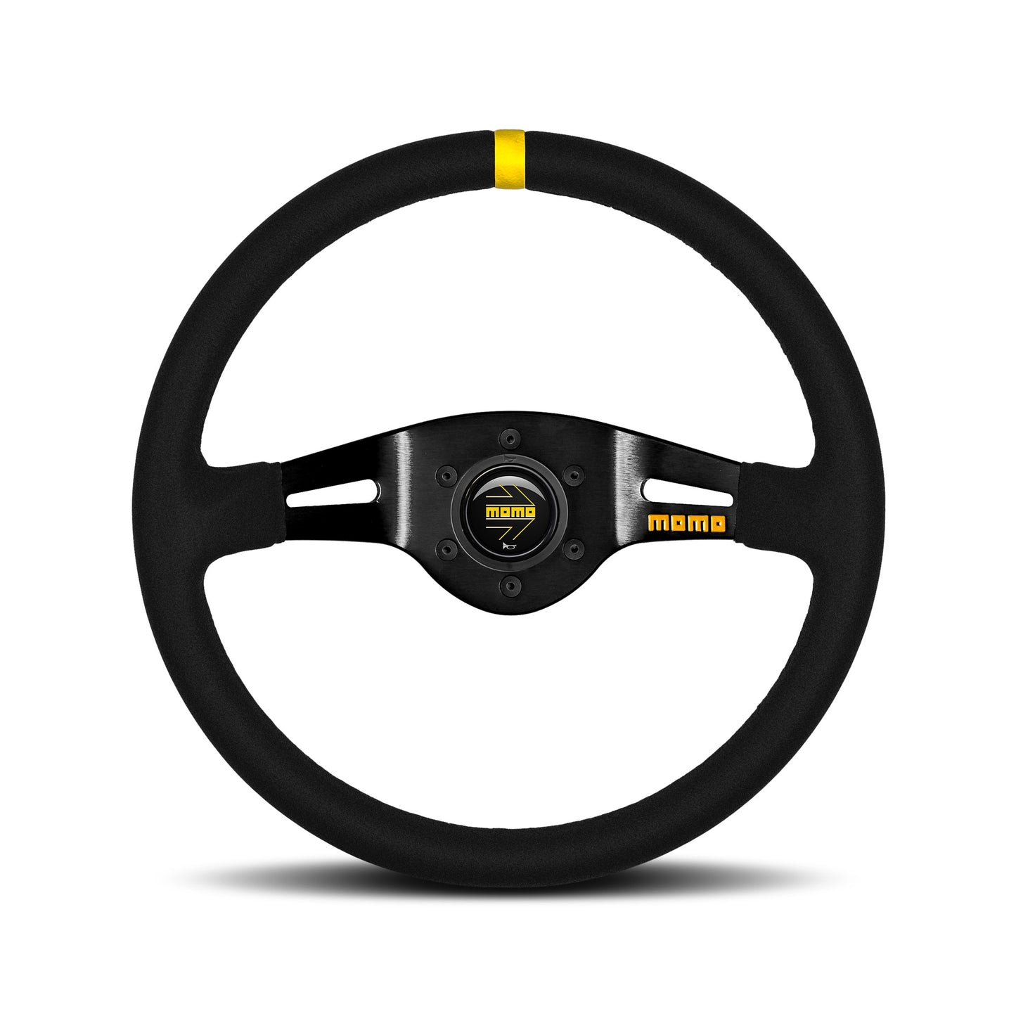 MOMO Mod. 03 Steering Wheel - Black Spoke/Black Suede 350mm