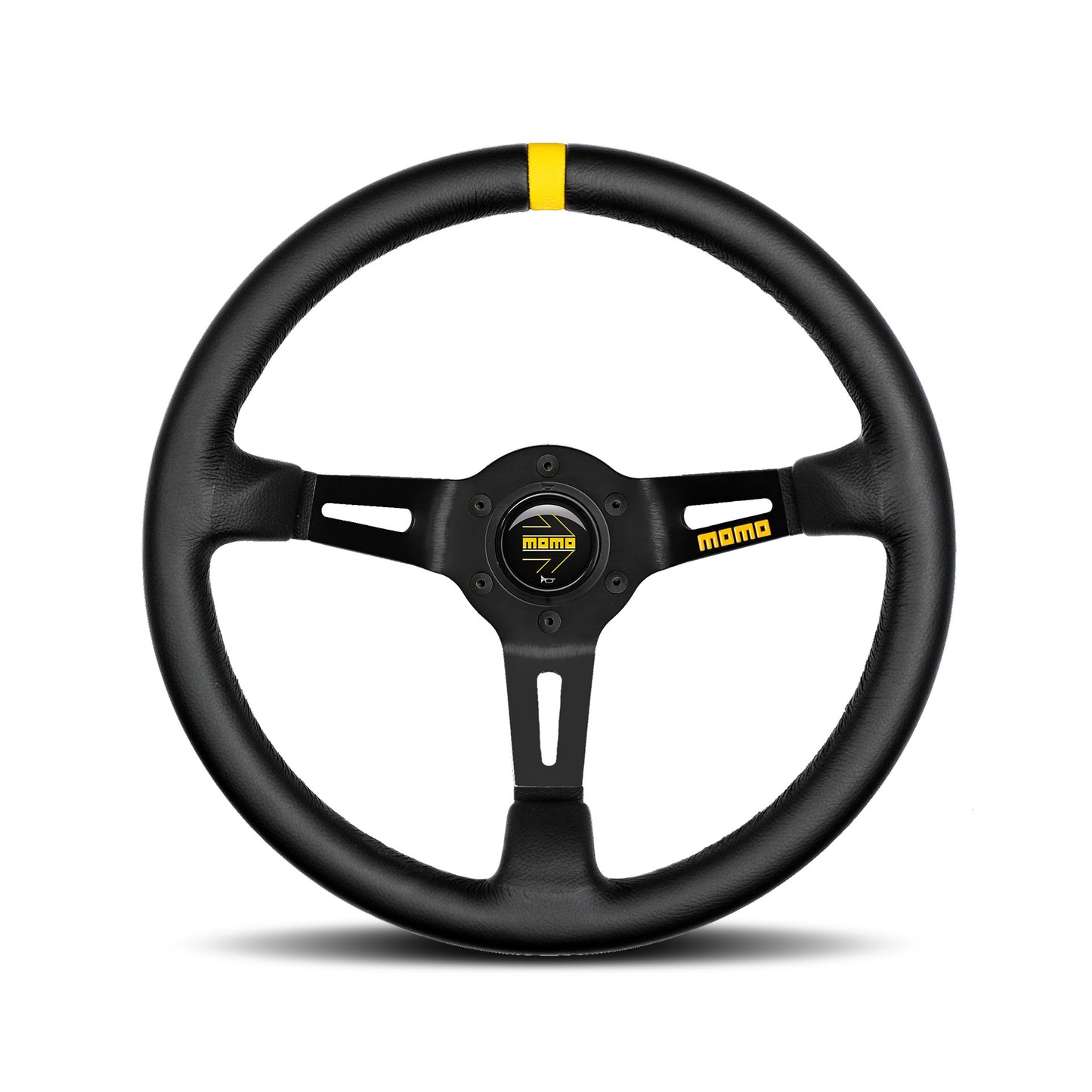 Momo Mod. 08 Steering Wheel - Black Spoke/Black Leather 350mm