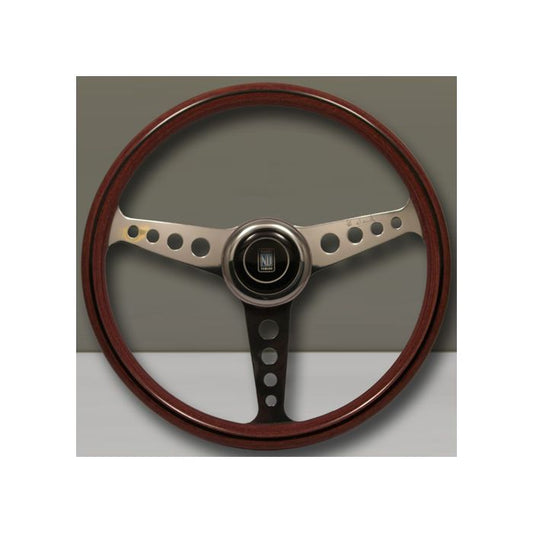 Nardi Classic Wood Steering Wheel 360mm with Polished Spokes (Round Hole) and ANNI 60 Horn Button