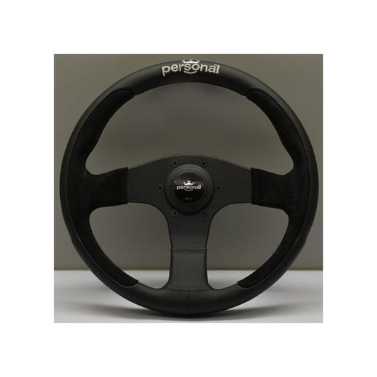 Personal Pole Position Leather/Suede Steering Wheel 330mm with Black Spokes