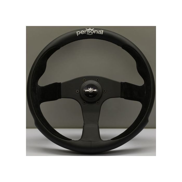 Personal Pole Position Leather/Suede Steering Wheel 350mm with Black Spokes