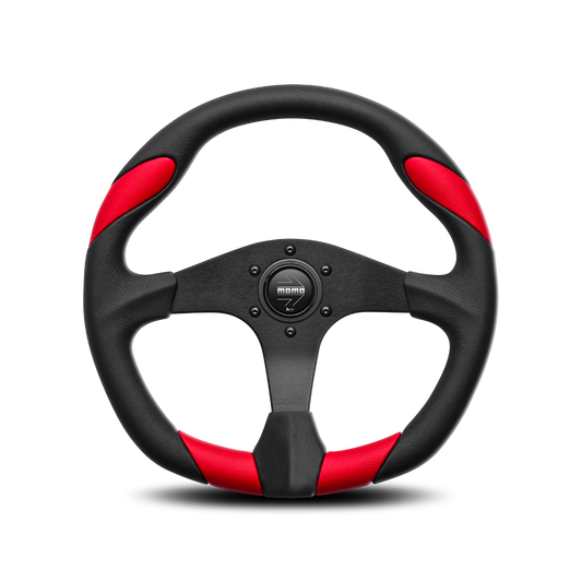 Momo Quark Steering Wheel - Black/Red Air Leather 350mm*
