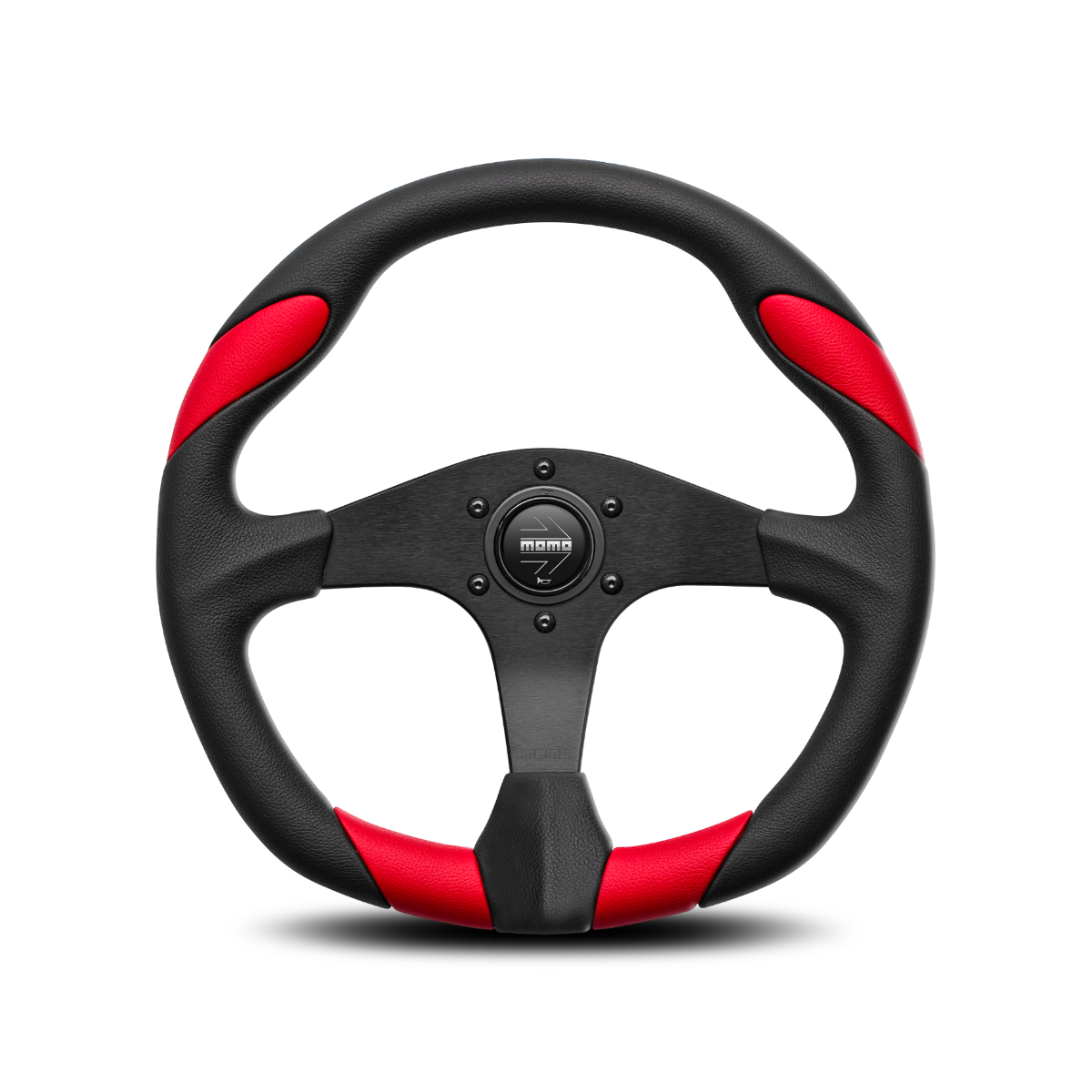 MOMO Quark Steering Wheel - Black/Red Air Leather 350mm*