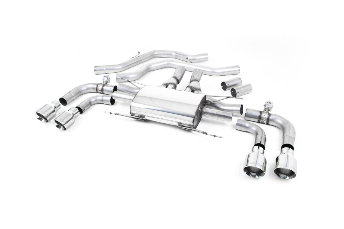 Milltek Front Pipe Back Valved Exhaust Polished for Alfa Giulia Quadrifoglio