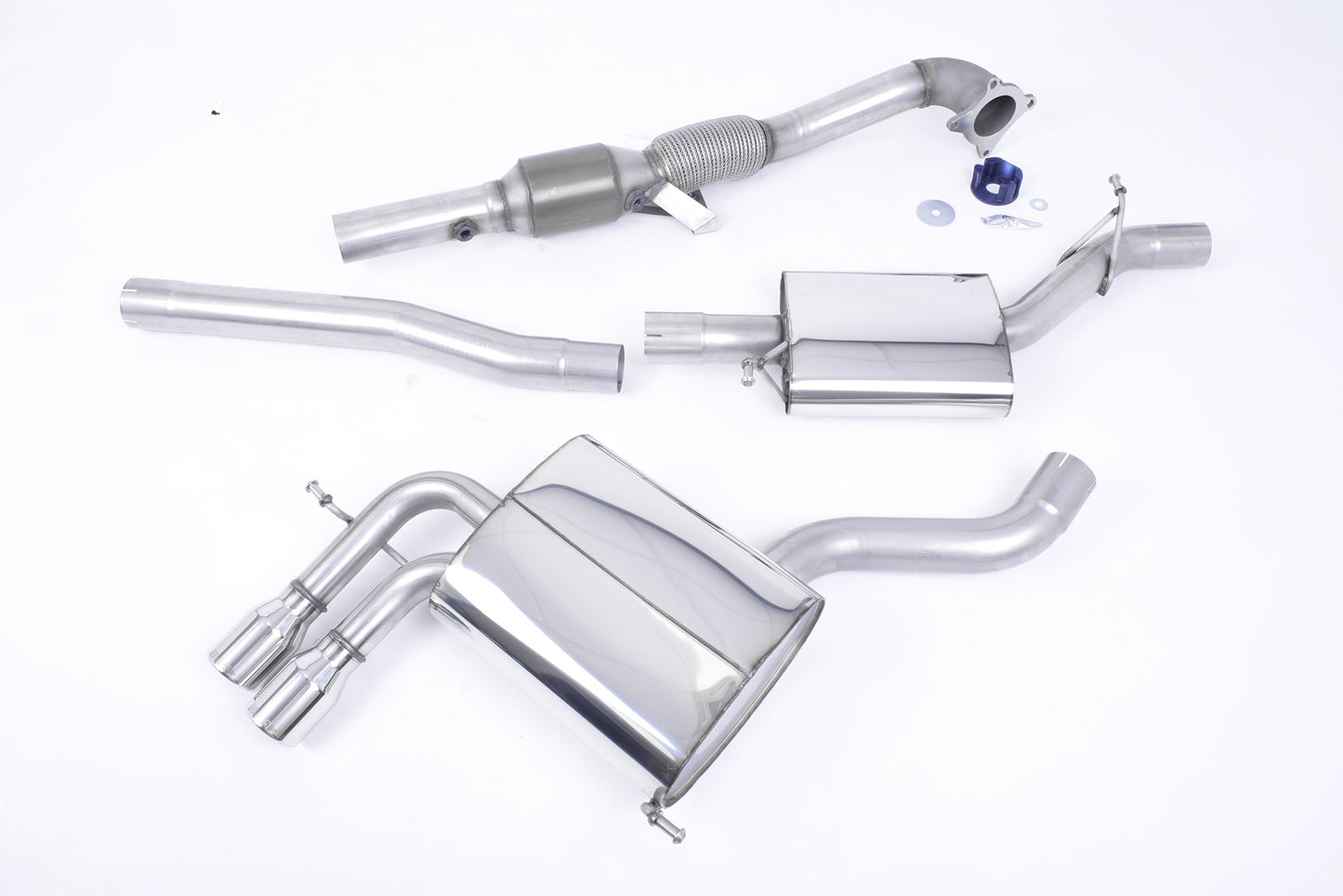 Milltek Resonated Turbo Back Exhaust Sports Cat for Audi A3 8P 2.0 TFSI Quattro