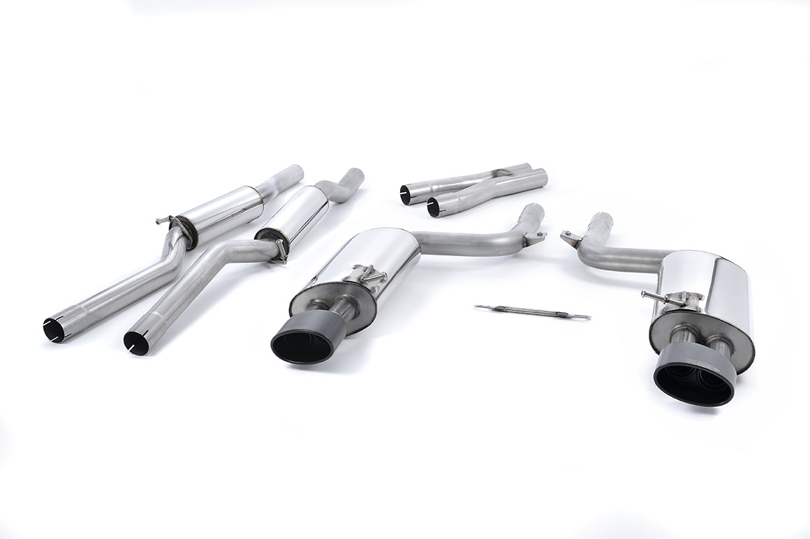 Milltek Resonated Cat Back Exhaust Black Tips for Audi RS4 B7 Quattro (06-08)