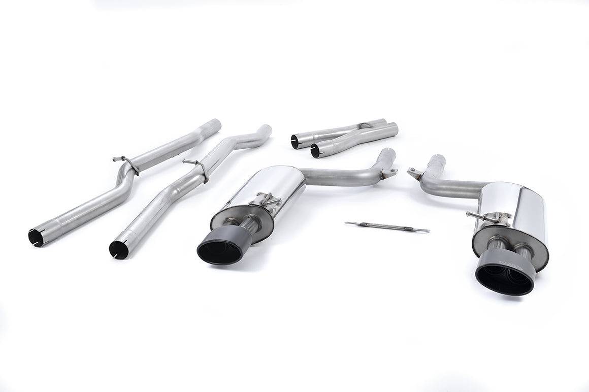 Milltek Non-Res Cat Back Exhaust Black Tips for Audi RS4 B7 Quattro (06-08)